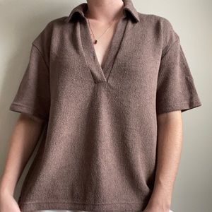 H&M Beachy Shirt, Brown, Size S